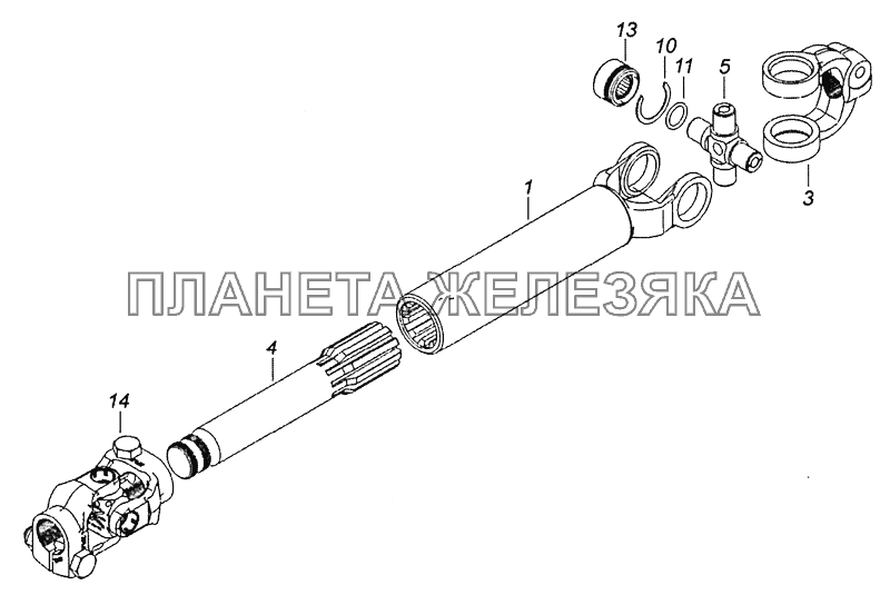 6520-3422010-31 Вал карданный КамАЗ-6522 (Евро-4)