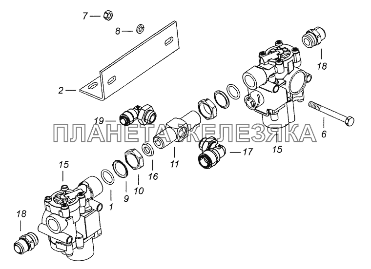 5460-3542005 Блок модуляторов АБС КамАЗ-6522 (Евро-4)