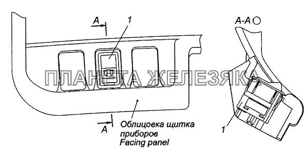 65115-3710007 Установка выключателя ЭФУ КамАЗ-6522 (Евро-4)