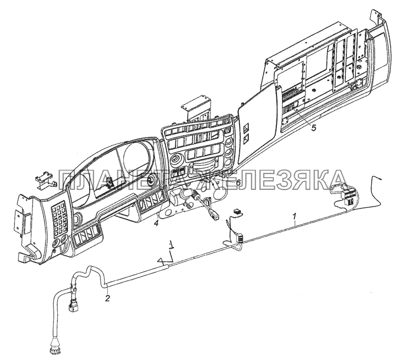 43253-4000120-10 АБС. Расположение на панели приборов КамАЗ-6522 (Евро-4)