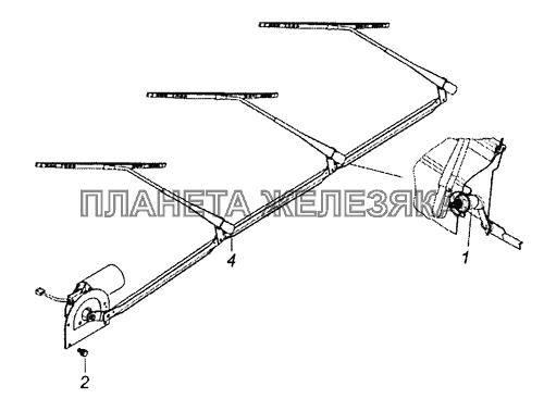 6520-5205001 Установка стеклоочистителя КамАЗ-6522 (Евро-4)