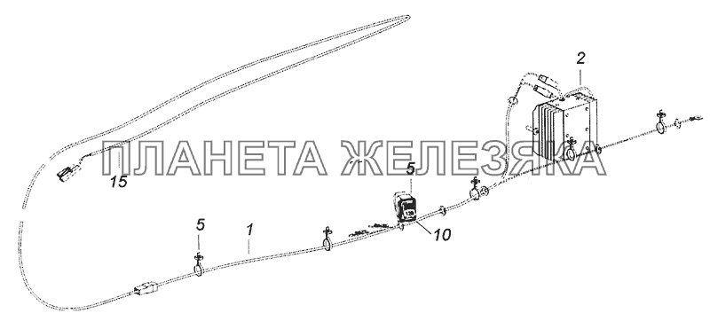 4308-7900020 Радиооборудование. Расположение на кабине КамАЗ-6522 (Евро-4)