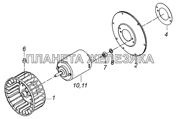 5320-8118069 Колесо рабочее с электродвигателем КамАЗ-6522 (Евро-4)