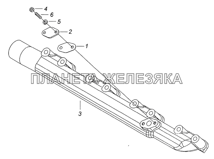 7406.1303100-10 Труба водяная правая КамАЗ-6522 (Евро-4)