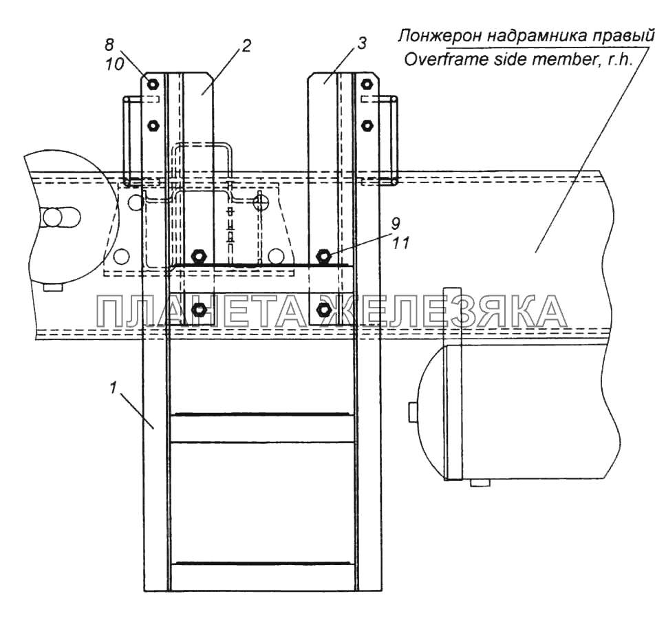 Установка лестницы КамАЗ-6522