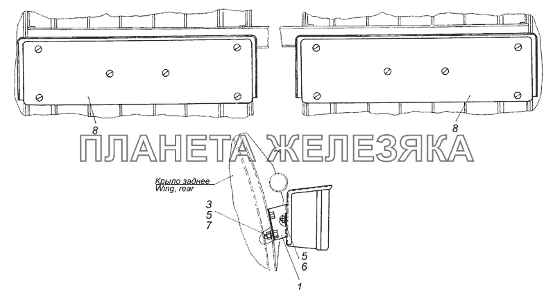 6520-3716002 Установка задних фонарей КамАЗ-65226