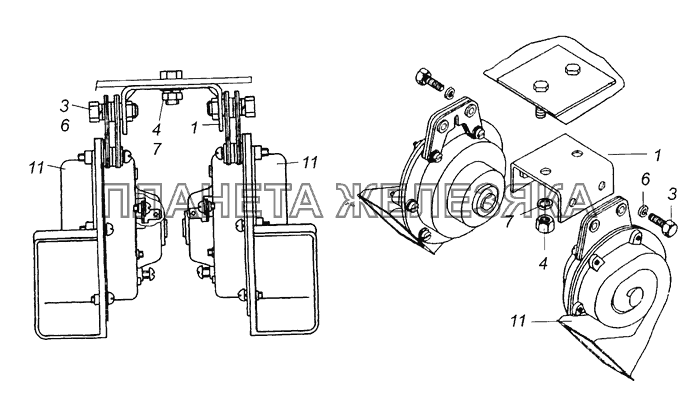 5320-3721001-10 Установка звуковых электрических сигналов КамАЗ-65226