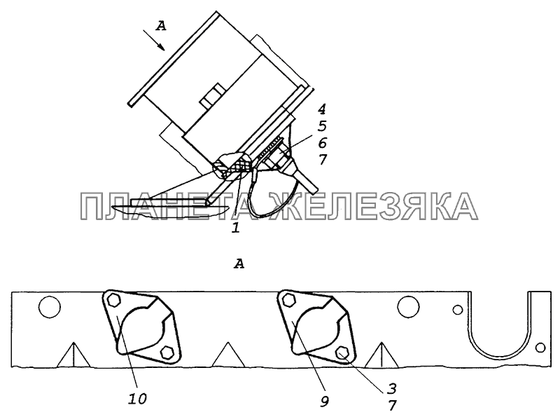 65226-3723003 Установка розеток прицепа КамАЗ-65226