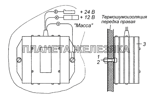53215-3759001 Установка преобразователя напряжения КамАЗ-65226