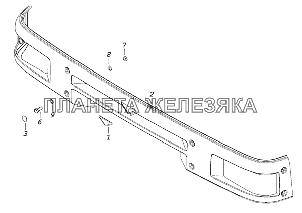 65115-8417012 Установка панели фар КамАЗ-65226