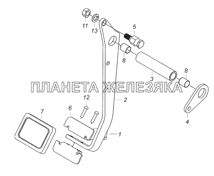 6460-1602010 Педаль сцепления КамАЗ-65226