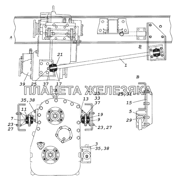 6522-1800008-99 Установка раздаточной коробки КамАЗ-65226