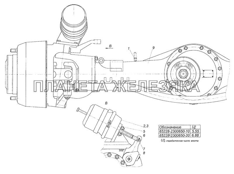 65228-2300650-10 Мост передний КамАЗ-65226