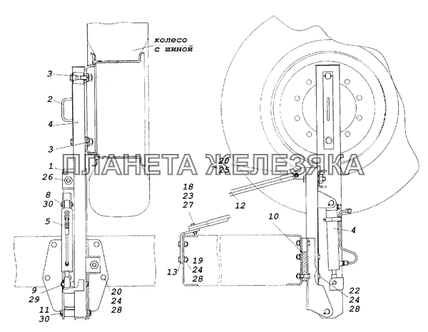 6522-3105010 Держатель запасного колеса КамАЗ-65226