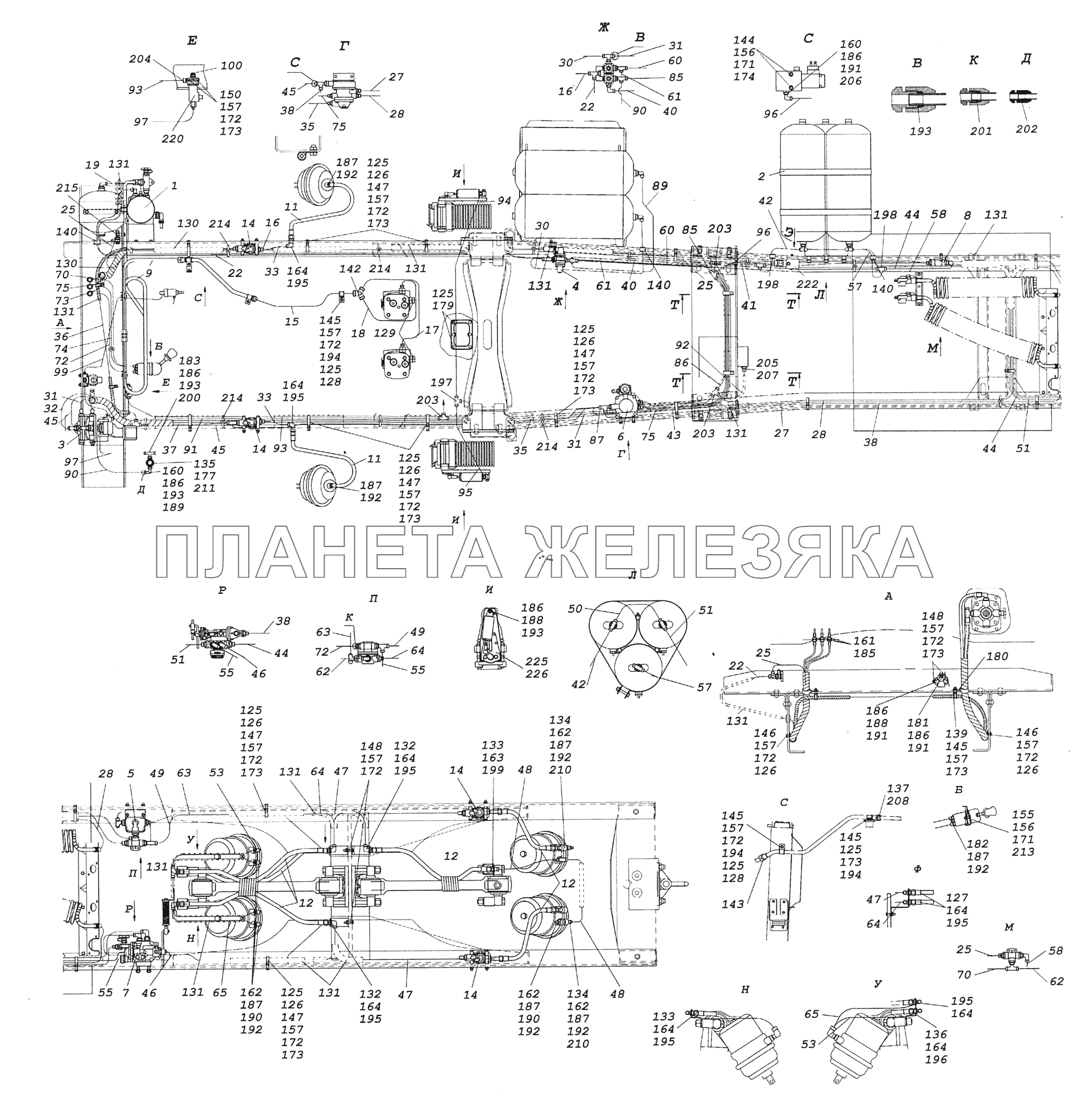 65226-3500006 Установка пневмотормозов КамАЗ-65226