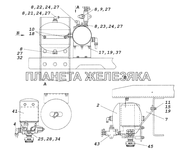 6522-3500011-96 Установка осушителя КамАЗ-65226
