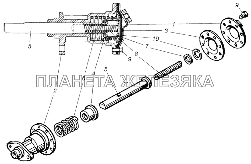 Механизм блокировки в сборе КамАЗ-6540