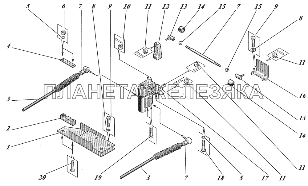  Установка привода управления КПП ZF 6S700BO 4238-1703002 КАВЗ-4238 