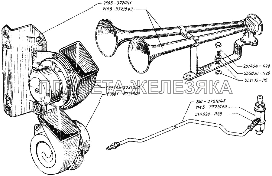 Сигналы звуковые КрАЗ-250
