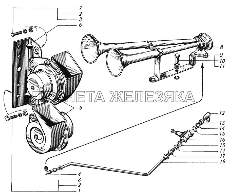 Сигналы звуковые КрАЗ-6510