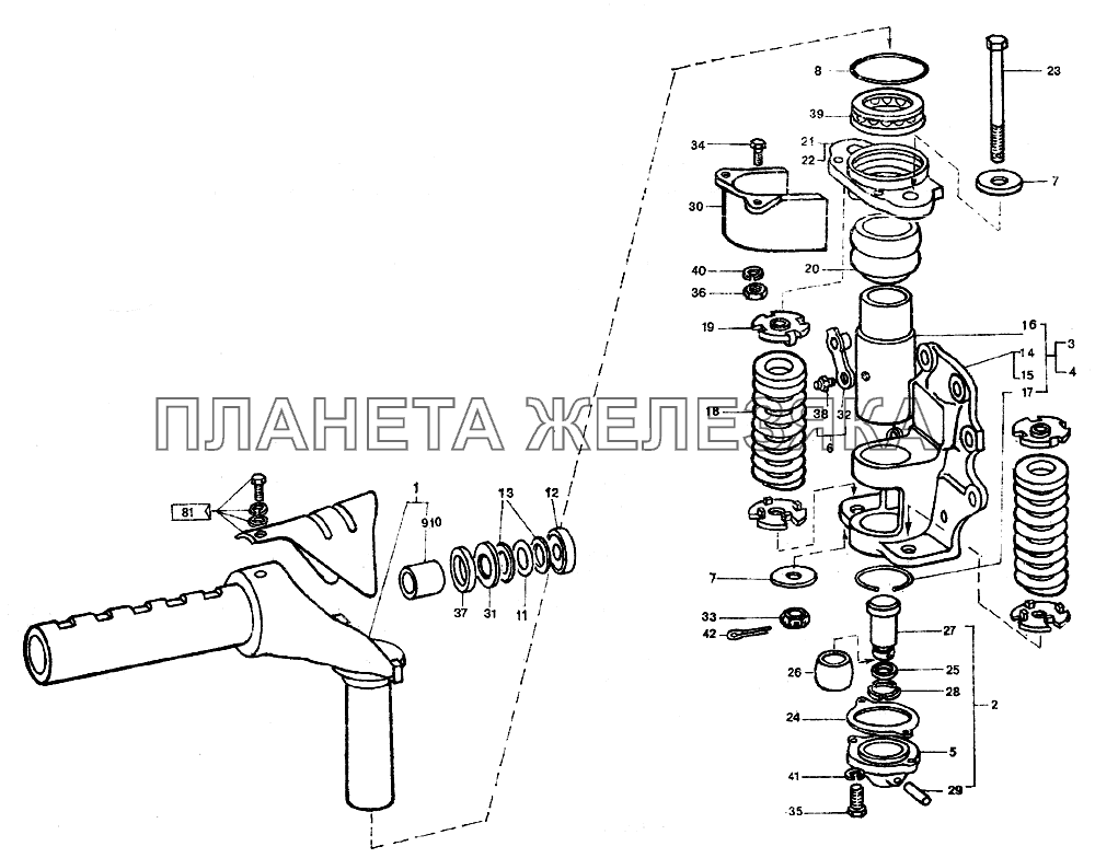 Подвеска колеса ЛТЗ-55