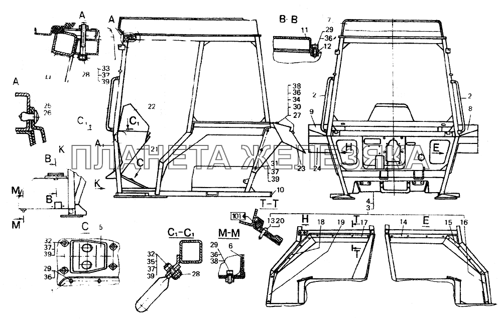 Кабина (каркас безопасности) ЛТЗ-55