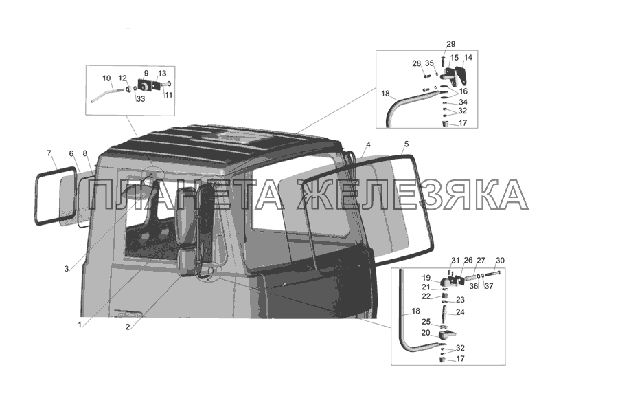 Установка стекол и зеркал МАЗ-437030 (Зубренок)