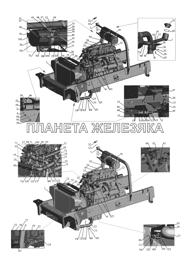 Установка системы охлаждения 437030-1300005 МАЗ-437030 (Зубренок)