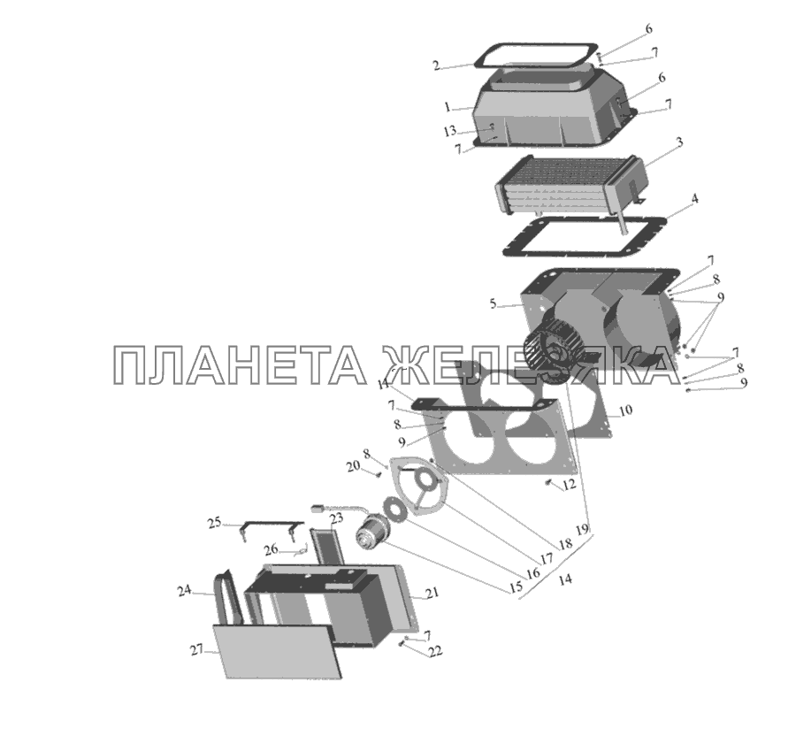 Отопитель МАЗ-437030 (Зубренок)