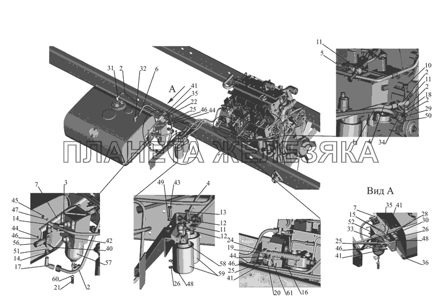 Установка топливопроводов 437030-1104002 МАЗ-437030 (Зубренок)