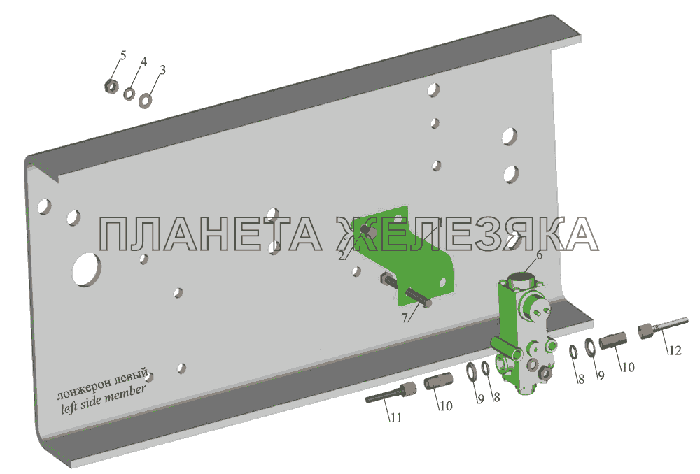 Установка клапана пропорционального и присоединительной арматуры МАЗ-437040 (Зубренок)