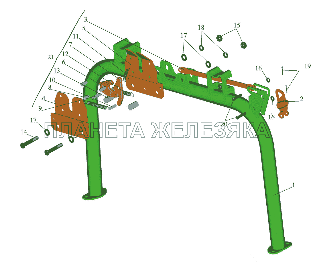 Запорный механизм кабины 64225-5001660 МАЗ-437040 (Зубренок)