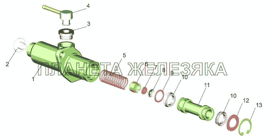 Цилиндр подпедальный 6430-1602510 МАЗ-437040 (Зубренок)