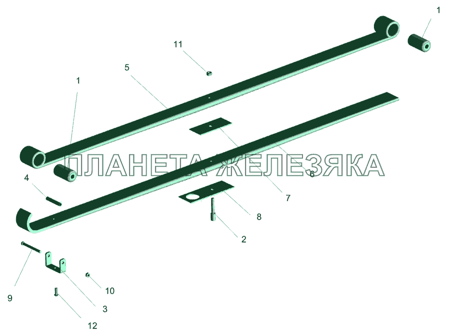 Рессора передняя 4370-2902012 МАЗ-437040 (Зубренок)