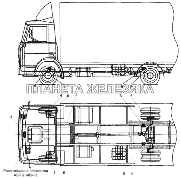 Установка элементов электрооборудования АБС на автомобиле МАЗ-4370 МАЗ-437040 (Зубренок)
