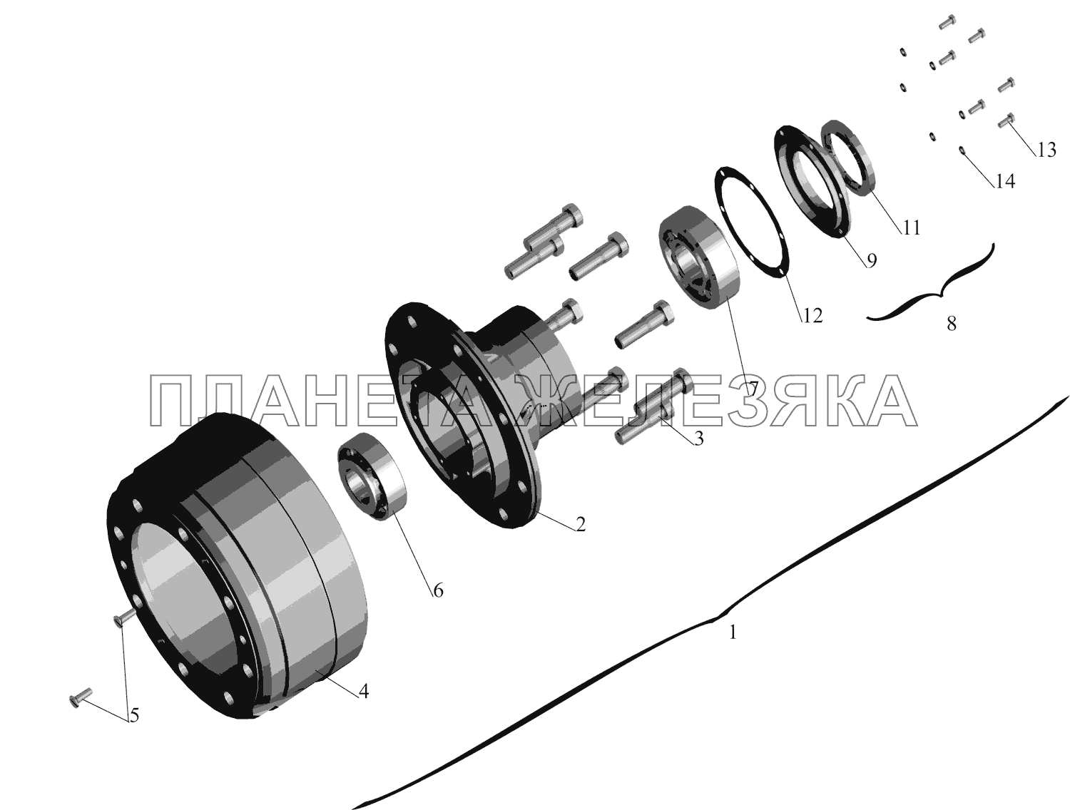 Ступица переднего колеса 4370-3103006 МАЗ-437041 (Зубренок)
