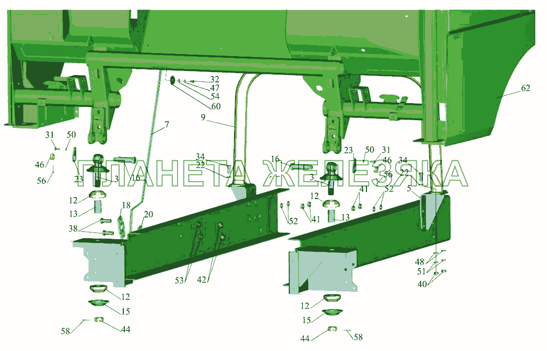 Установка кабины 4370-5000002 МАЗ-437043 (Зубренок)