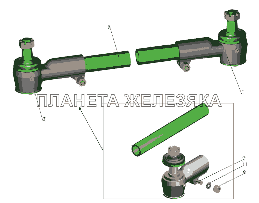 Тяга поперечная 4370-3003052 МАЗ-437043 (Зубренок)