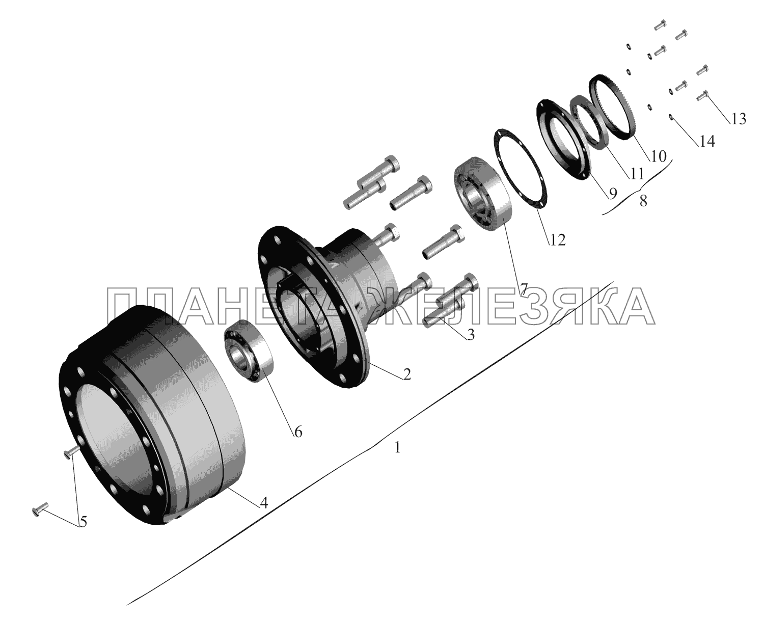 Ступица переднего колеса 4370-3103006 МАЗ-437130 (Зубренок)