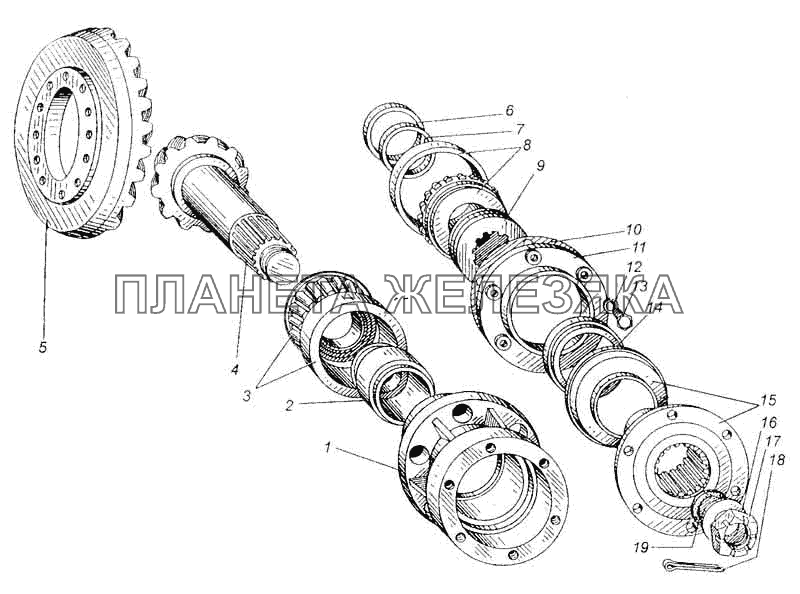 Шестерня ведущая с картером автомобиля МАЗ-509А МАЗ-5335