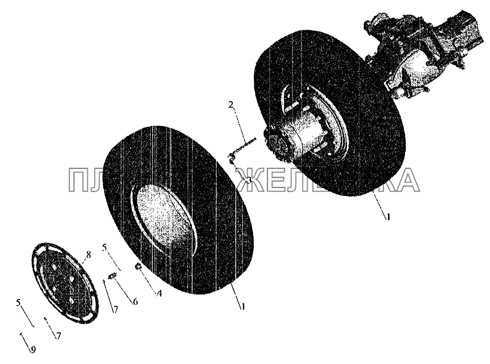 Установка задних колес 54321-3100002-020 МАЗ-5337 (2005)