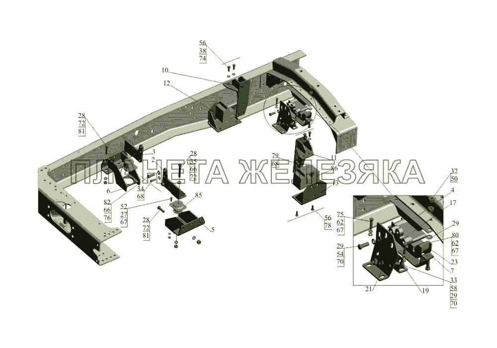 Крепление двигателя 533731-1001002-011 МАЗ-533731