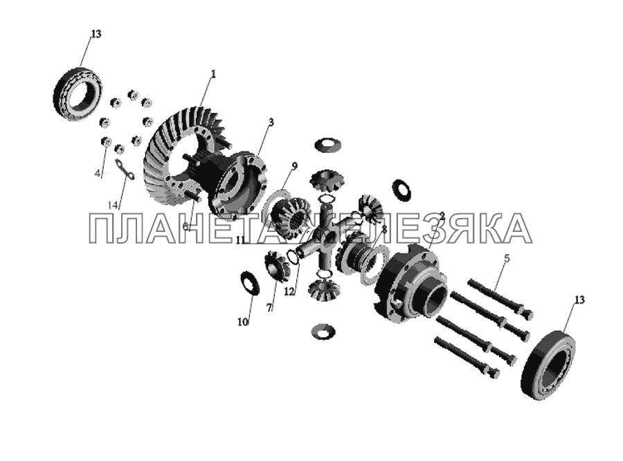 Редуктор заднего моста. Дифференциал 5337-2403010-020 МАЗ-533731