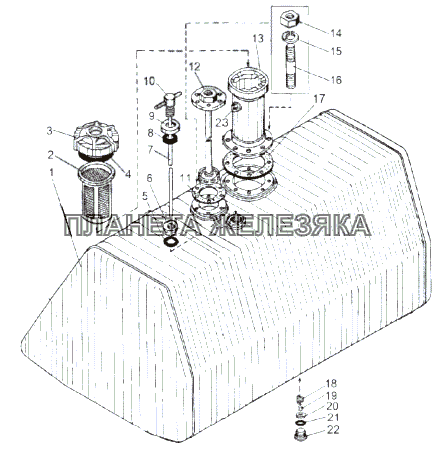 Бак топливный 543-1101010-10 (для шасси 543, 543А) МАЗ-543 (7310)