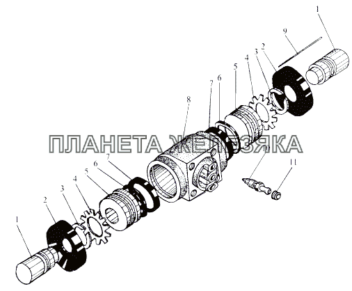 Цилиндр колесного тормоза 543-3501050-13 МАЗ-543 (7310)