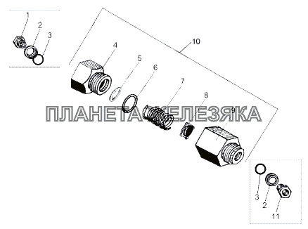 Клапан обратный для 543М-105 543М-3515210-01 МАЗ-543 (7310)