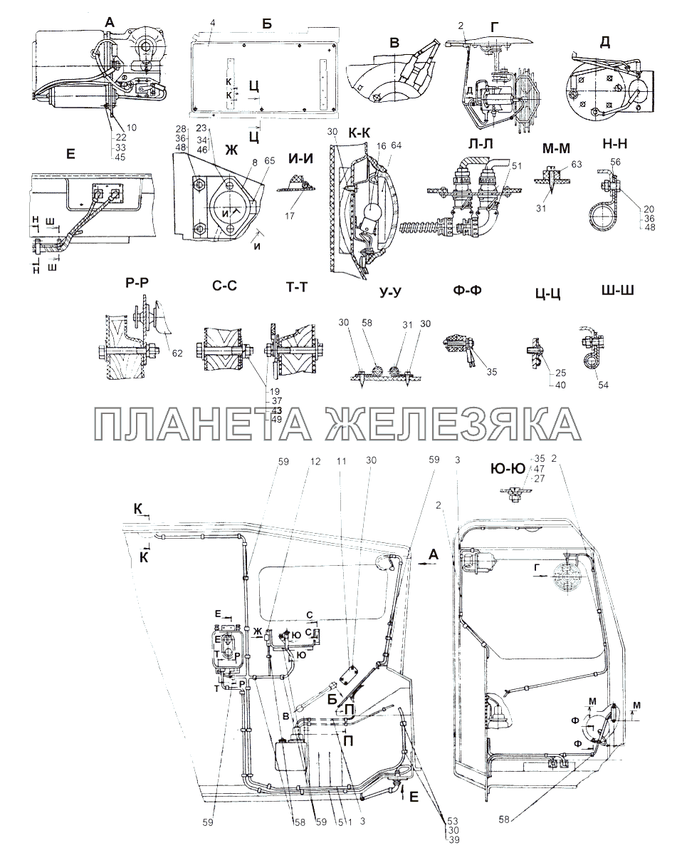 Монтаж электрооборудования правой кабины МАЗ-543 (7310)