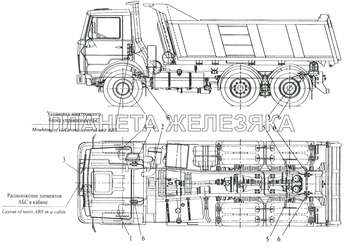 Установка элементов электрооборудования АБС на автомобилях МАЗ-551605, 551603 МАЗ-5432