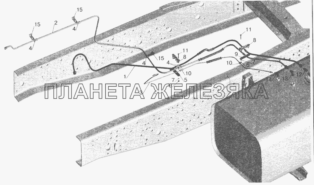 Установка топливопроводов МАЗ-551605 (без подогревателя) МАЗ-543202