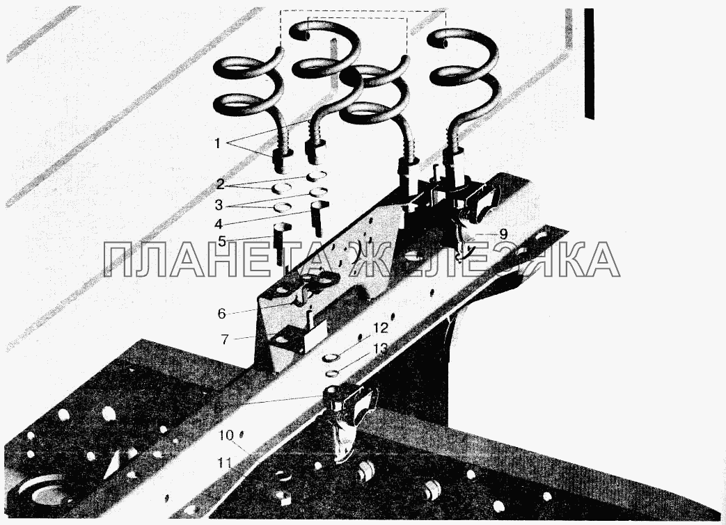 Пневмовыводы на полуприцеп и присоединительная арматура МАЗ-642208, 642205, 543208, 543205, 543203, 543202 МАЗ-543202